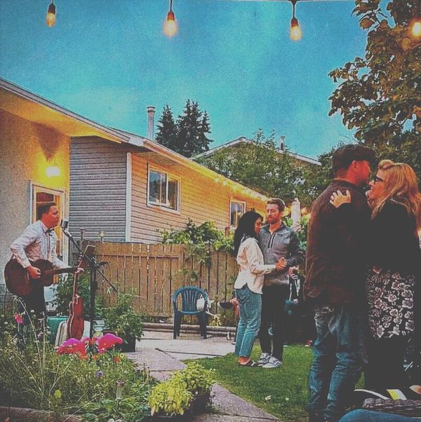 a backyard concert